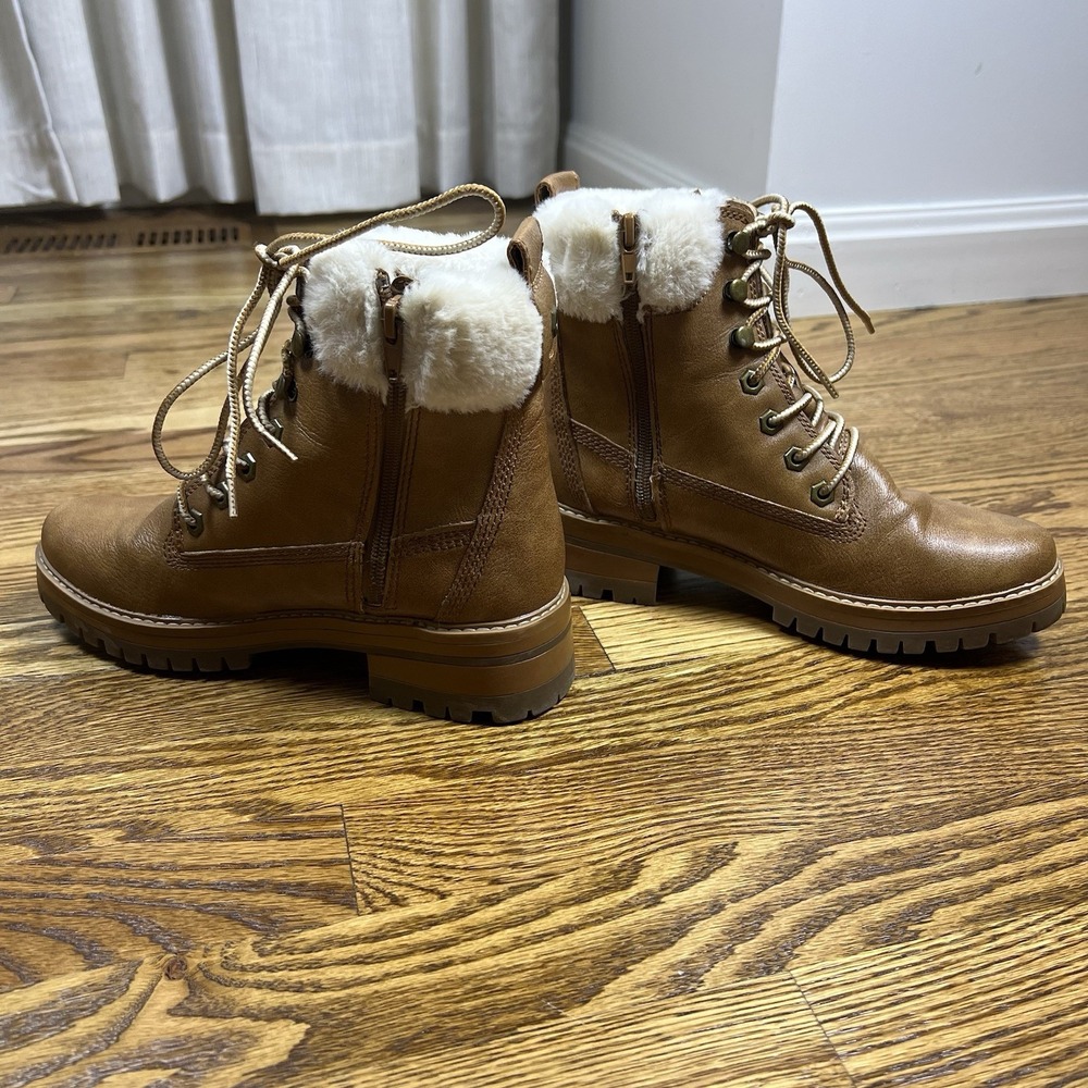 Madden Girl Brown Winter Boots Faux Shearling Trim Side‎ Zip Sz 7.5 - Picture 4 of 6